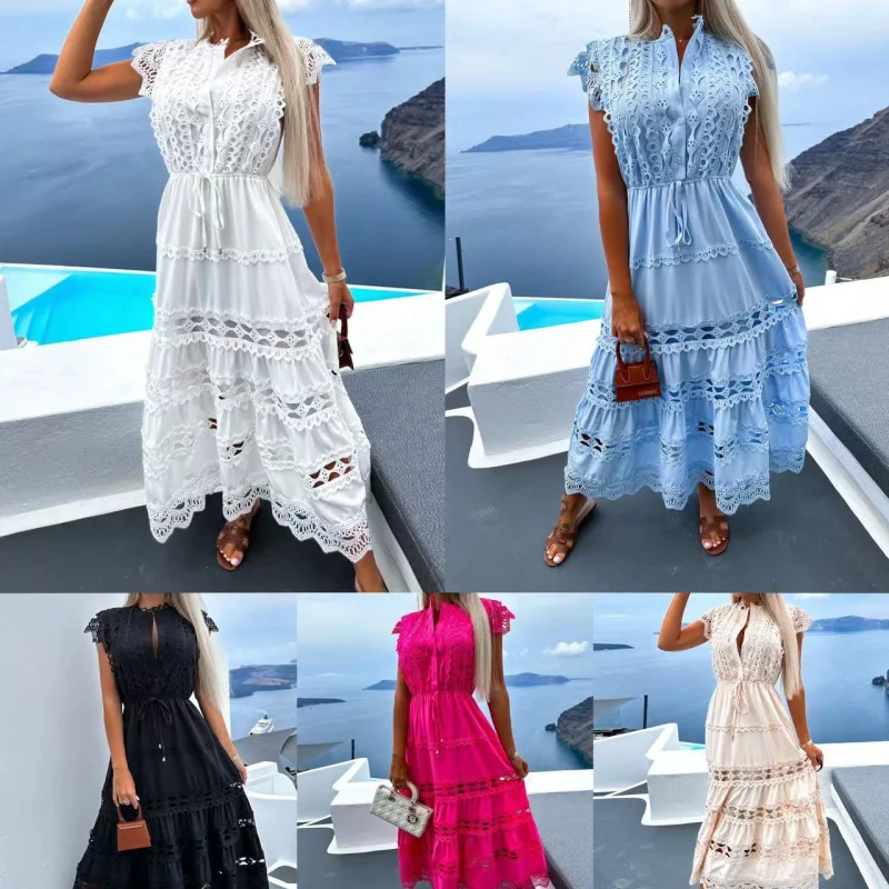 2025 New European and American Style Fashion Lace Hollow Long Stitching Women's Dress C001
2025 New European and American Style Fashion Lace Hollow Long Stitching Women's Dress C001