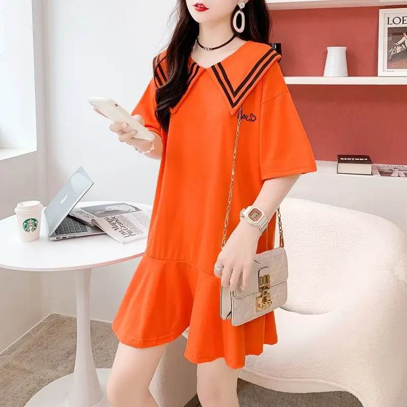 Sweet Solid Color Loose Tops Summer New Short Sleeve Striped Patchwork Letter Pleated T Shirts Casual Fashion Women Clothing
Sweet Solid Color Loose Tops Summer New Short Sleeve Striped Patchwork Letter Pleated T Shirts Casual Fashion Women Clothing