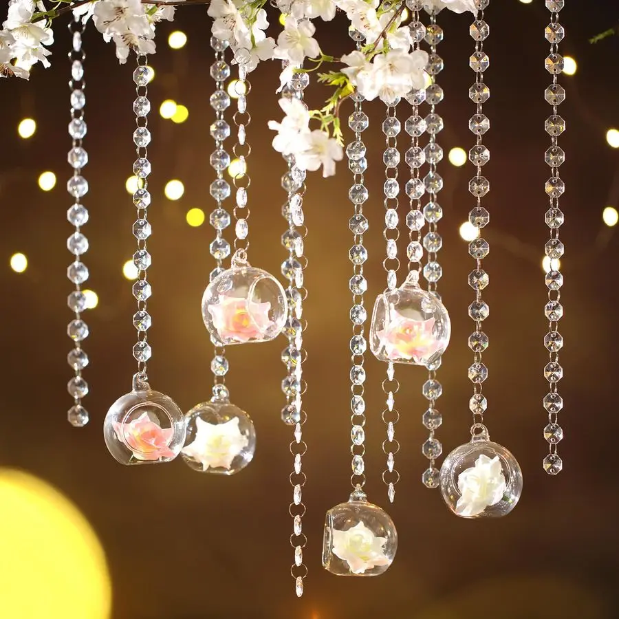 Sets Hanging Glass Candle Holder Wedding Glass Globe with Acrylic Gems Bead Garland Tea Light Holder Orbs Container for Flower P
Sets Hanging Glass Candle Holder Wedding Glass Globe with Acrylic Gems Bead Garland Tea Light Holder Orbs Container for Flower P