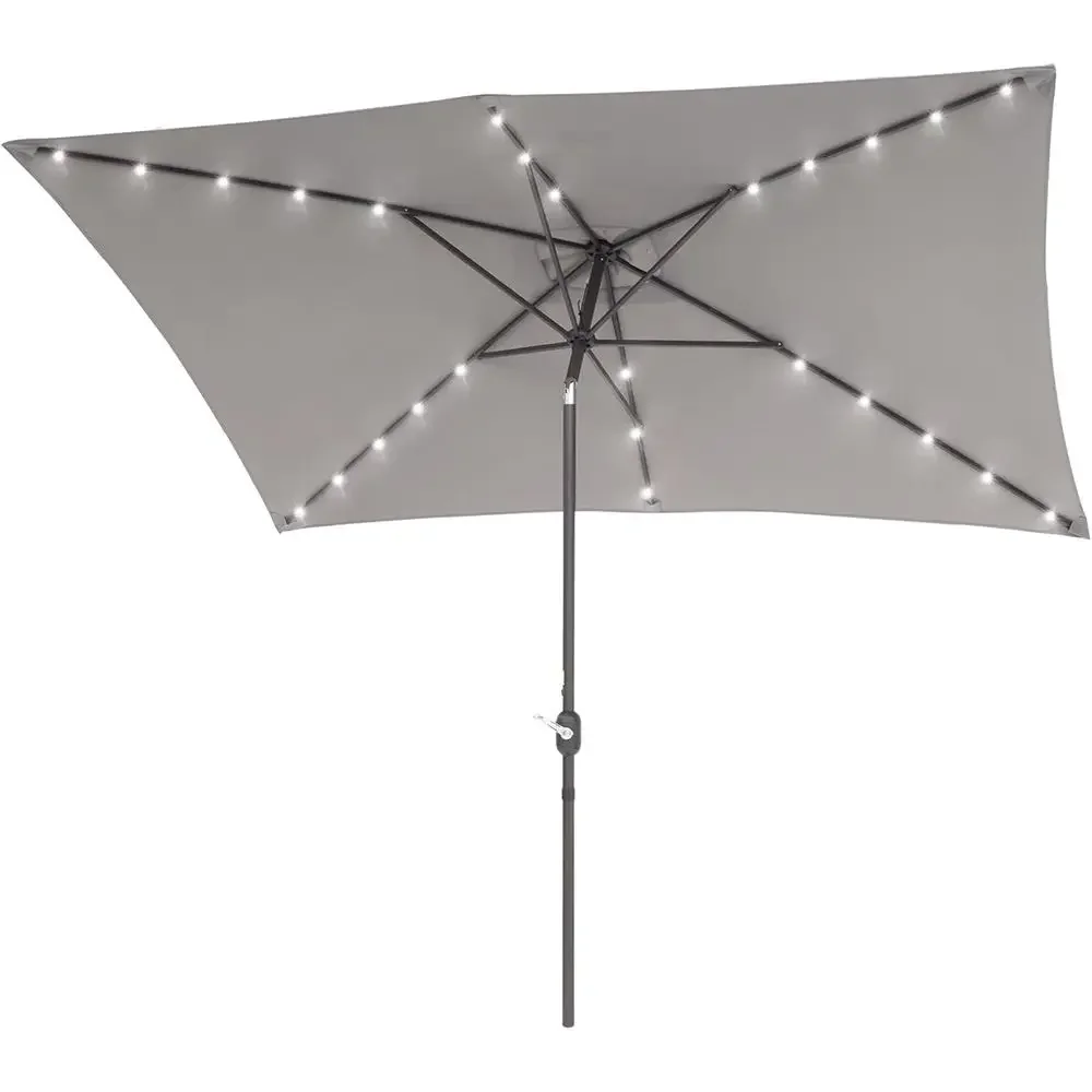 10x6.5ft Outdoor Patio Umbrella with LED Lights, Crank Lift for Garden, Deck, Backyard, and Pool
10x6.5ft Outdoor Patio Umbrella with LED Lights, Crank Lift for Garden, Deck, Backyard, and Pool
