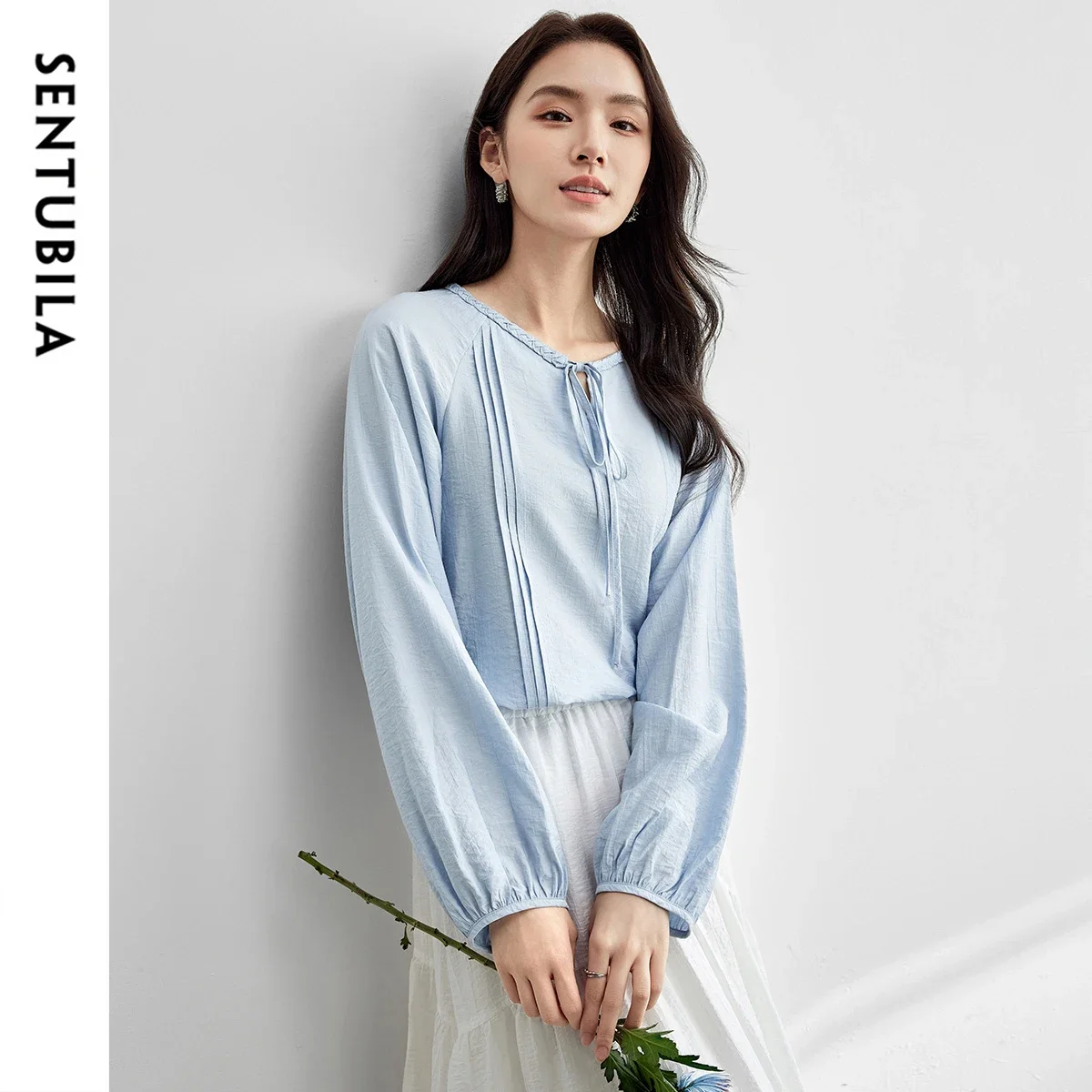 SENTUBILA Elegant Women's Tied Blue Blouses 2025 Autumn Fall Lantern Long Sleeve Tops Ladies Blue Shirts & Blouses W51C58421
SENTUBILA Elegant Women's Tied Blue Blouses 2025 Autumn Fall Lantern Long Sleeve Tops Ladies Blue Shirts & Blouses W51C58421
