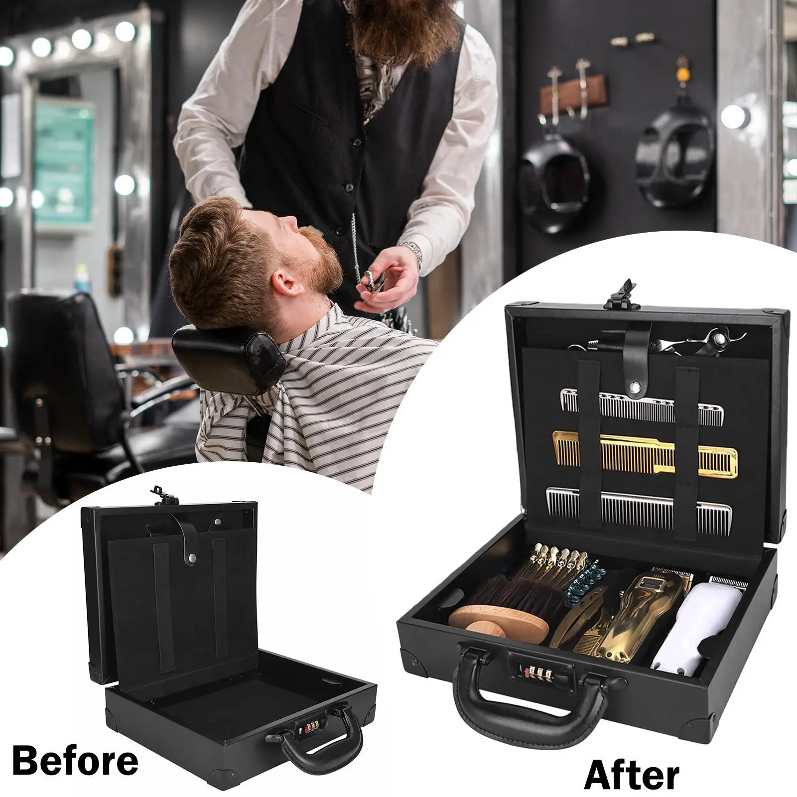 Barber Hairdressing Tool Case Hair Scissors Comb Box Organizer Hairdressers Large Capacity Hairstylist Tool Storage Box
Barber Hairdressing Tool Case Hair Scissors Comb Box Organizer Hairdressers Large Capacity Hairstylist Tool Storage Box