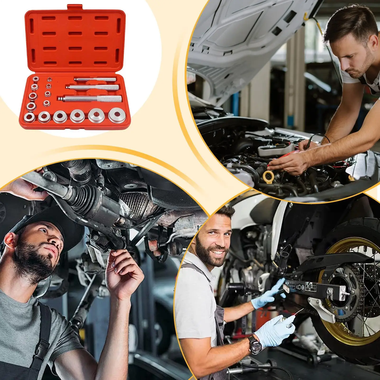 Bearing Race Remover Rust-Proof Heavy Duty Bearing Seal Driver For Motorcycles For Garage Repair Shop Sedan Routine Upkeep
Bearing Race Remover Rust-Proof Heavy Duty Bearing Seal Driver For Motorcycles For Garage Repair Shop Sedan Routine Upkeep