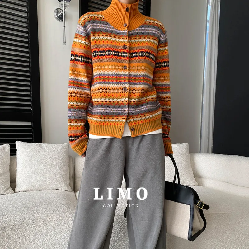 LIMO Lightweight Knit Cardigan Sweater for Women 2025 Spring Summer Casual Chic Wear, Colorblock Jacquard Design Nylon Blend
LIMO Lightweight Knit Cardigan Sweater for Women 2025 Spring Summer Casual Chic Wear, Colorblock Jacquard Design Nylon Blend