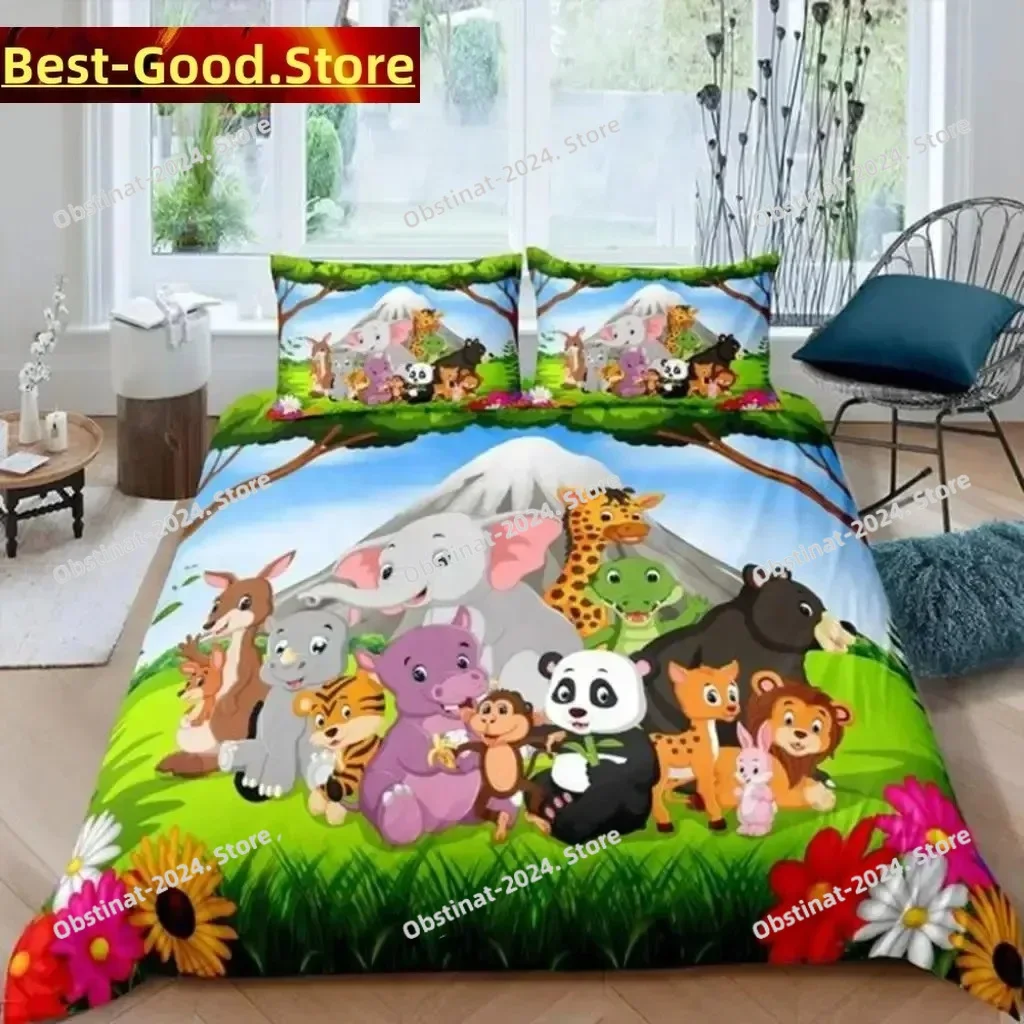 Elephant Comforter Cover Cute Cartoon Animal Paradise Bedding Set Animal World Polyester Soft Quilt Cover Full Queen King Size
Elephant Comforter Cover Cute Cartoon Animal Paradise Bedding Set Animal World Polyester Soft Quilt Cover Full Queen King Size
