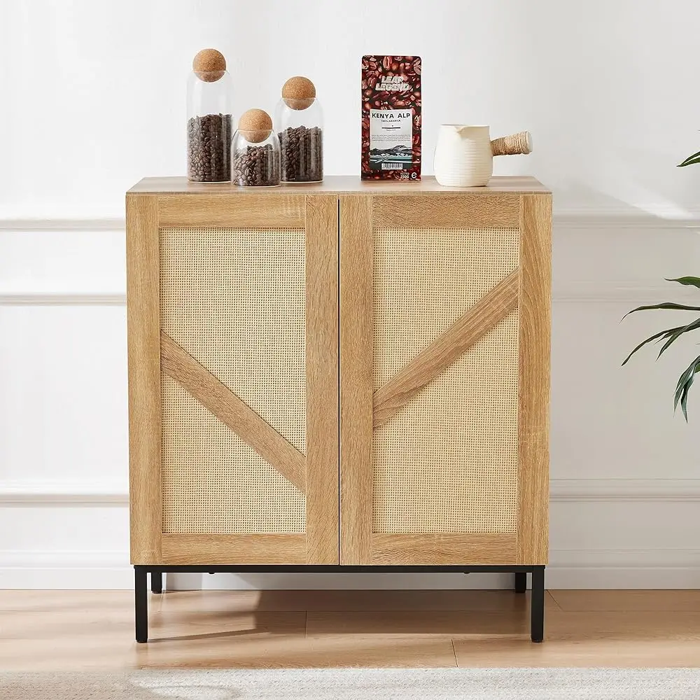 Rattan Buffet Cabinet With Metal Legs, Wood Boho Kitchen Storage Cabinet With Adjustable Shelf, Sideboard With Natural Rattan
Rattan Buffet Cabinet With Metal Legs, Wood Boho Kitchen Storage Cabinet With Adjustable Shelf, Sideboard With Natural Rattan