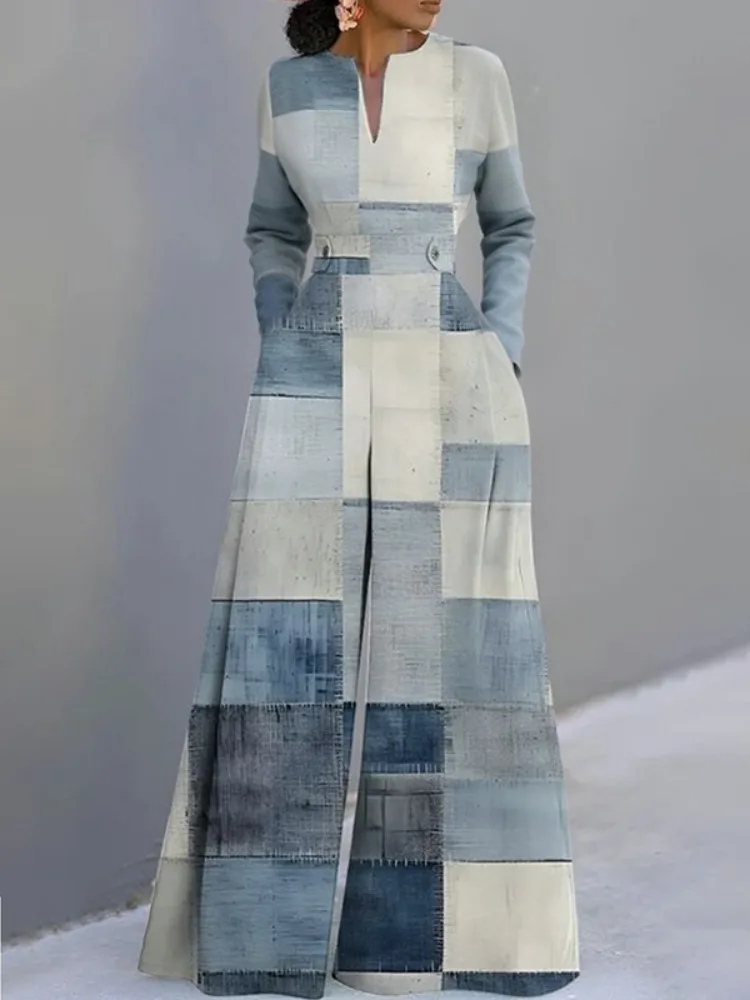 Модные комбинезоны Gymystars с широкими штанинами для женщин: новые осенние городские офисные комбинезоны с V-образным вырезом и принтом в стиле колор-блок
Модные комбинезоны Gymystars с широкими штанинами для женщин: новые осенние городские офисные комбинезоны с V-образным вырезом и принтом в стиле колор-блок