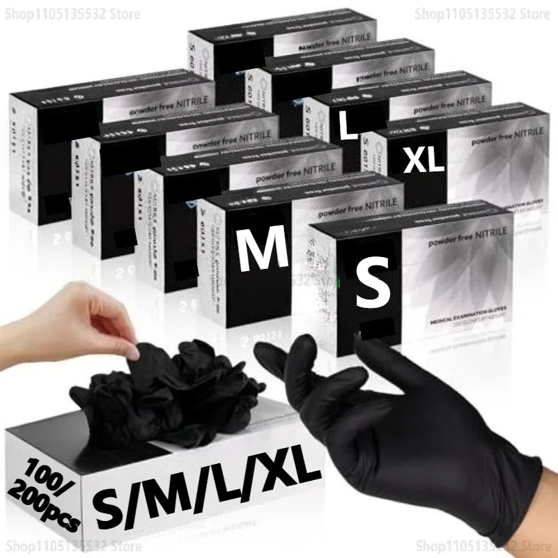 100pcs Disposable Black Nitrile Gloves, Kitchen, Tattoo, Hair Dye Gloves, Food Processing, Household Small Tools
100pcs Disposable Black Nitrile Gloves, Kitchen, Tattoo, Hair Dye Gloves, Food Processing, Household Small Tools