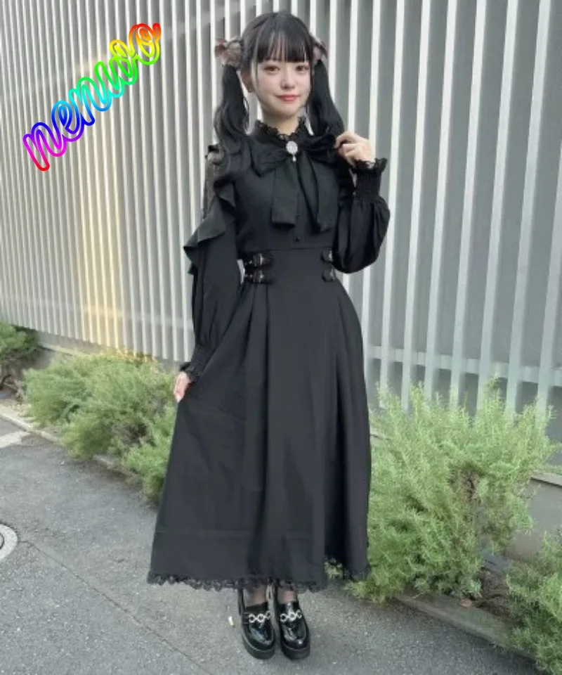 Japan Style Cute Bow Stand Collar Lantern Sleeve Dress Women Elegant Lace Splicing Gothic Lolita Ankle-length Dress
Japan Style Cute Bow Stand Collar Lantern Sleeve Dress Women Elegant Lace Splicing Gothic Lolita Ankle-length Dress