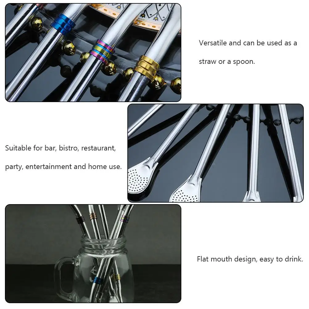 5 Pcs Spoon Stainless Steel Straw Strainer Mixing Spoons Drinking Filter Coffee Silver Straws Blue Fine Tea Travel
5 Pcs Spoon Stainless Steel Straw Strainer Mixing Spoons Drinking Filter Coffee Silver Straws Blue Fine Tea Travel