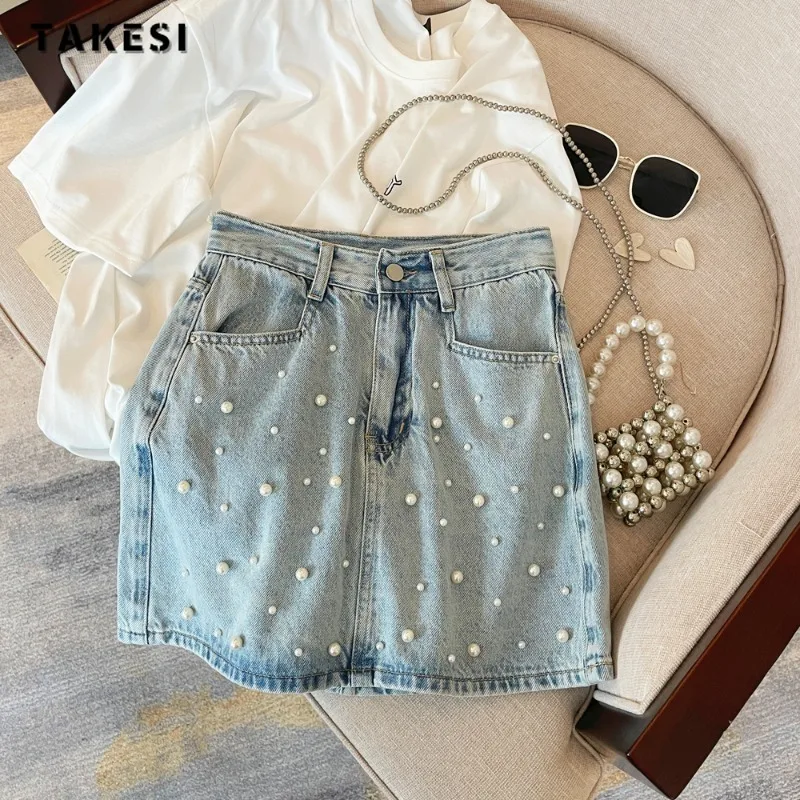 Women Vintage Y2K Slim Fit Retro Trashy Beadings Skirts 2024 Summer Casual Female Elegant Hotsweet High Waist Denim Short Skirt
Women Vintage Y2K Slim Fit Retro Trashy Beadings Skirts 2024 Summer Casual Female Elegant Hotsweet High Waist Denim Short Skirt