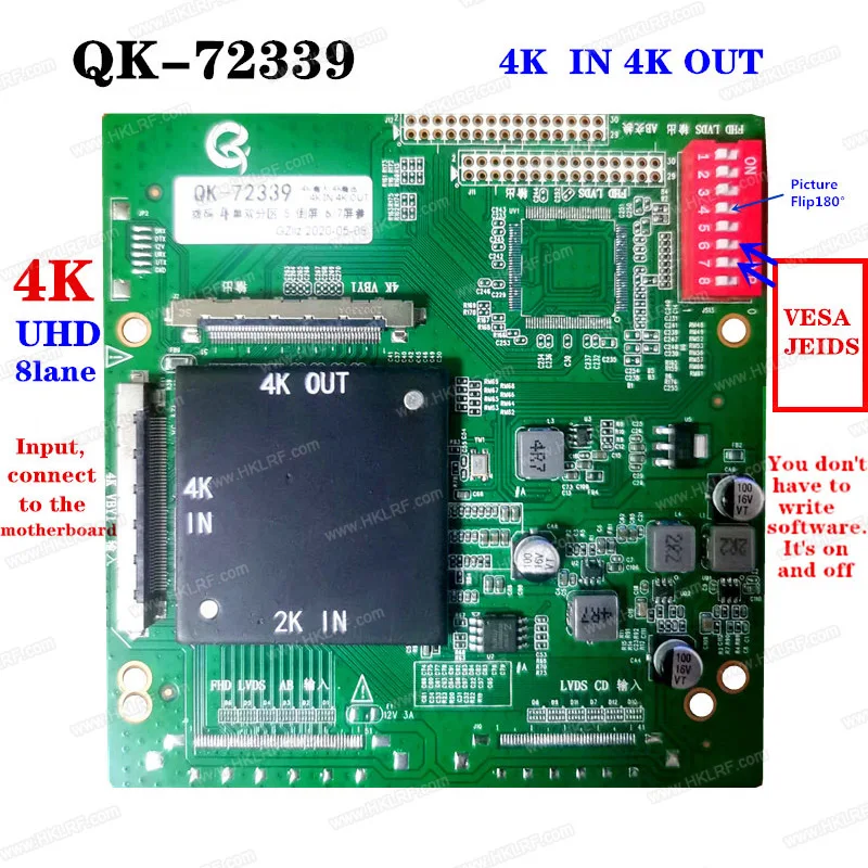 newest adapter board supports all 4K screens QK-72339 LCD TV original machine changed into inverted screen / partition 3840*2160
newest adapter board supports all 4K screens QK-72339 LCD TV original machine changed into inverted screen / partition 3840*2160