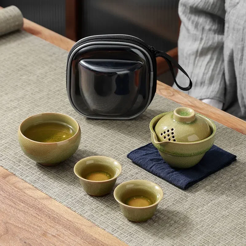 Travel tea set portable quick cup outdoor tea equipment with car camping brother kiln a pot of three cups tea set
Travel tea set portable quick cup outdoor tea equipment with car camping brother kiln a pot of three cups tea set
