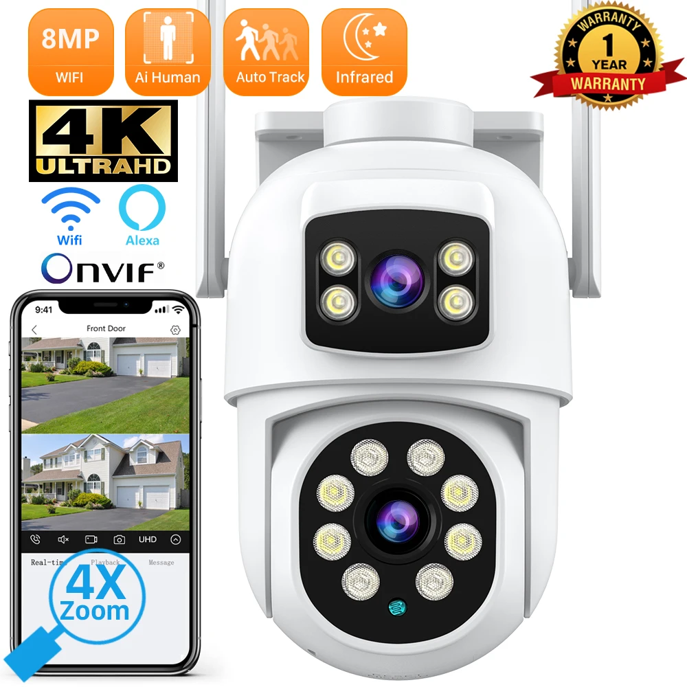 ANBIUX 8MP PTZ Wifi Camera Dual Lens with Dual Screen Ai Human Detect Auto Tracking Wireless Outdoor Surveillance Camera iCSee
ANBIUX 8MP PTZ Wifi Camera Dual Lens with Dual Screen Ai Human Detect Auto Tracking Wireless Outdoor Surveillance Camera iCSee