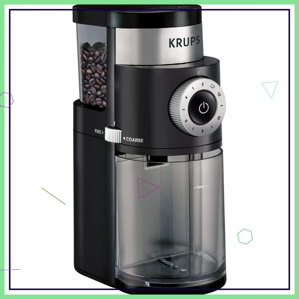 Precision Burr Coffee Grinder: 12 Settings, 8 oz, Stainless Steel, 110W, Auto-Stop
Precision Burr Coffee Grinder: 12 Settings, 8 oz, Stainless Steel, 110W, Auto-Stop