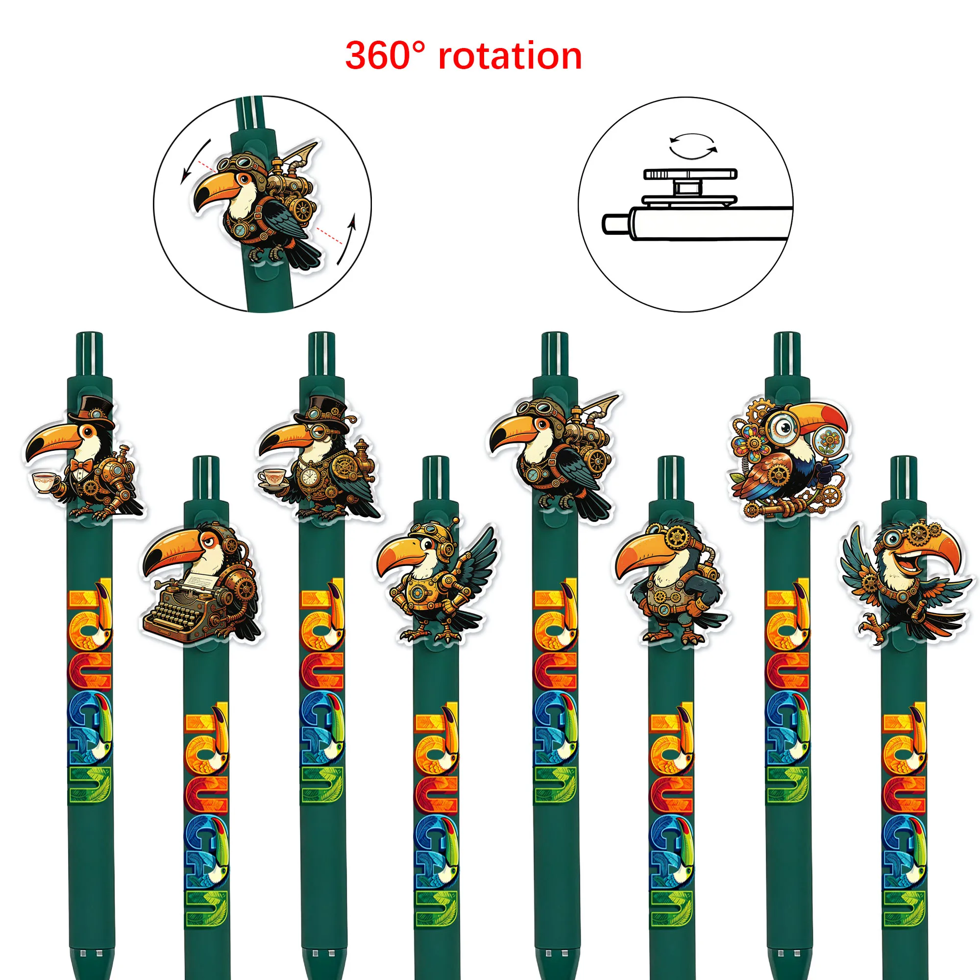 10pcs toucan theme, press the round bead pattern to rotate the pattern, randomly write the gift pen for students
10pcs toucan theme, press the round bead pattern to rotate the pattern, randomly write the gift pen for students