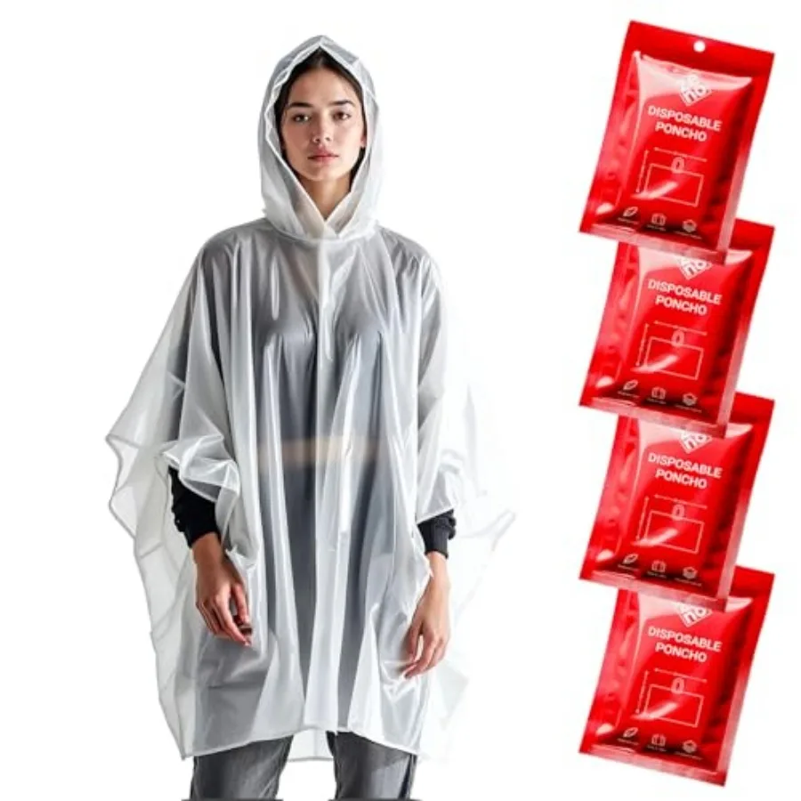 Disposable Rain Ponchos for Adults - Clear with Hood, Compact Emergency Ponchos for Hiking, Camping, Travel
Disposable Rain Ponchos for Adults - Clear with Hood, Compact Emergency Ponchos for Hiking, Camping, Travel