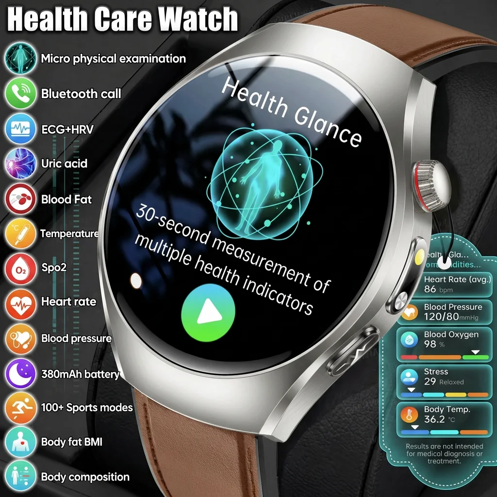 2026 New ECG Smart Watch Body Analysis Blood oxygen Uric Acid Fatigue Detection Micro-Physical Examination Sapphire Smartwatches
2026 New ECG Smart Watch Body Analysis Blood oxygen Uric Acid Fatigue Detection Micro-Physical Examination Sapphire Smartwatches