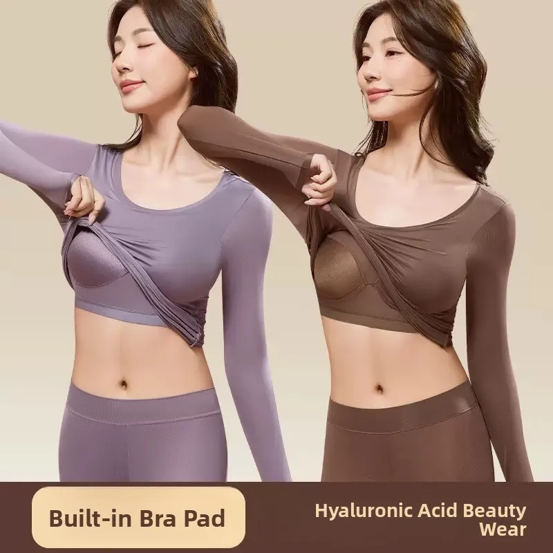 Thermostatic Heating Ultra-Thin High-Elasticity Women's Warm Underwear Set with Chest Pad Long Sleeve Long Pants Single Layer
Thermostatic Heating Ultra-Thin High-Elasticity Women's Warm Underwear Set with Chest Pad Long Sleeve Long Pants Single Layer