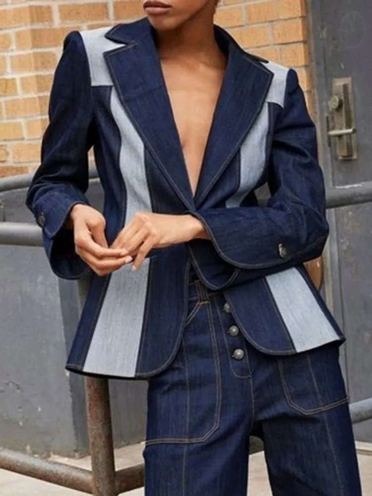 Missuoo 2024 Fall Fashon Contrast Color Blazer Jackets for Urban Women Deep V-neck Long Sleeves Loose Fit Coats Streetwear Tops
Missuoo 2024 Fall Fashon Contrast Color Blazer Jackets for Urban Women Deep V-neck Long Sleeves Loose Fit Coats Streetwear Tops