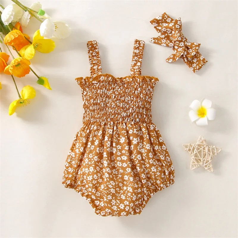 Summer Infant Girl Sleeveless Flower Romper Bow Headband Sweet Style Baby Bodysuits Girls Outfits Clothing
Summer Infant Girl Sleeveless Flower Romper Bow Headband Sweet Style Baby Bodysuits Girls Outfits Clothing