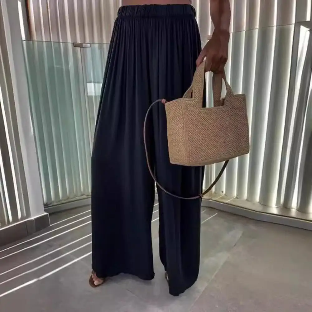 Elegant Women's Cotton Pants Summer Solid Color Elastic High Waist With Pocket Wide Leg Trousers Lady Retro Streetwear
Elegant Women's Cotton Pants Summer Solid Color Elastic High Waist With Pocket Wide Leg Trousers Lady Retro Streetwear