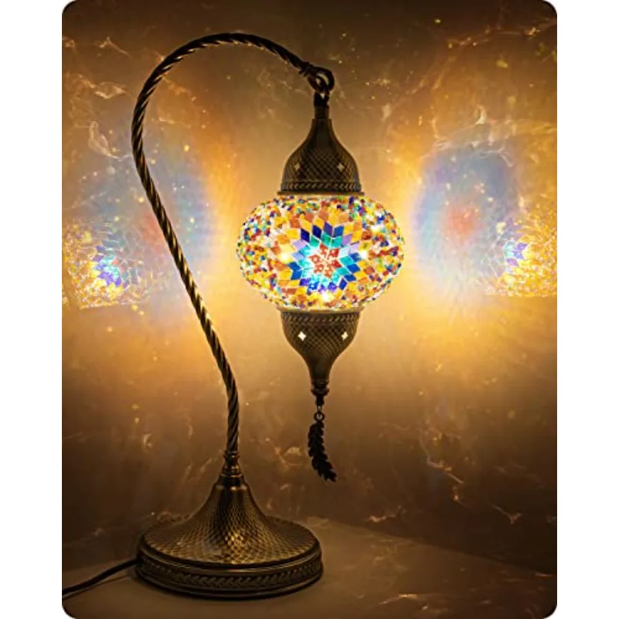 Turkish Moroccan Mosaic Table Lamp with Bronze Base - 3 Color Options Handmade Swan Neck Tiffany Mosaic Glass Bedside Lamps for
Turkish Moroccan Mosaic Table Lamp with Bronze Base - 3 Color Options Handmade Swan Neck Tiffany Mosaic Glass Bedside Lamps for