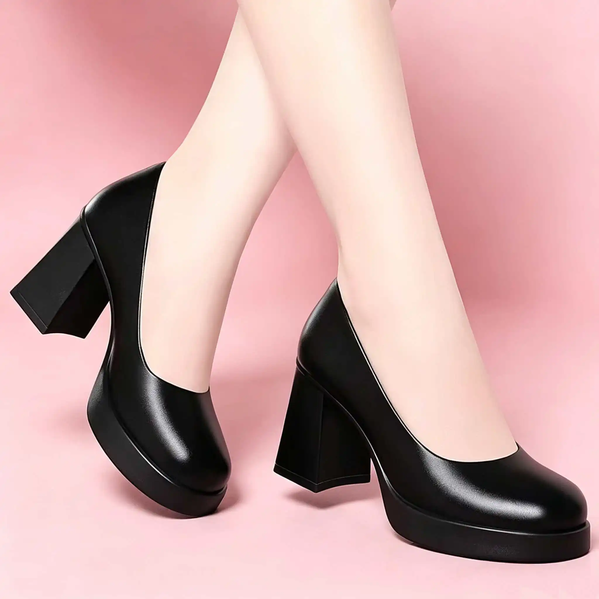 8cm Comfortable Fashion Shallow Mouth Soft Leather Shoes Women Pumps 2026 Fall Block High Heels Shoes for Office Model Court
8cm Comfortable Fashion Shallow Mouth Soft Leather Shoes Women Pumps 2026 Fall Block High Heels Shoes for Office Model Court