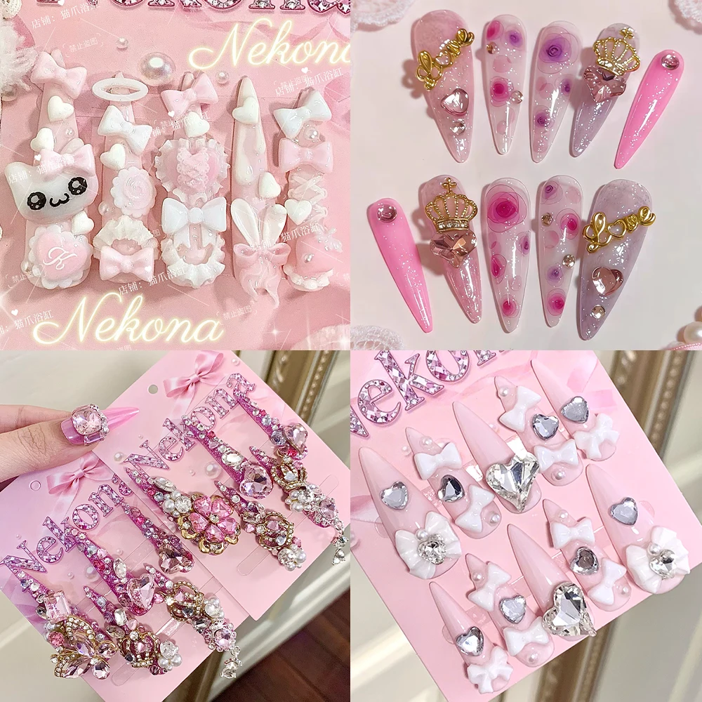 High Quality Luxury Handmade Long Stiletto Press On Nail Flash Colorful Rhinestone Flower Bowknot Pearl Starfish Shell Fake Nail
High Quality Luxury Handmade Long Stiletto Press On Nail Flash Colorful Rhinestone Flower Bowknot Pearl Starfish Shell Fake Nail