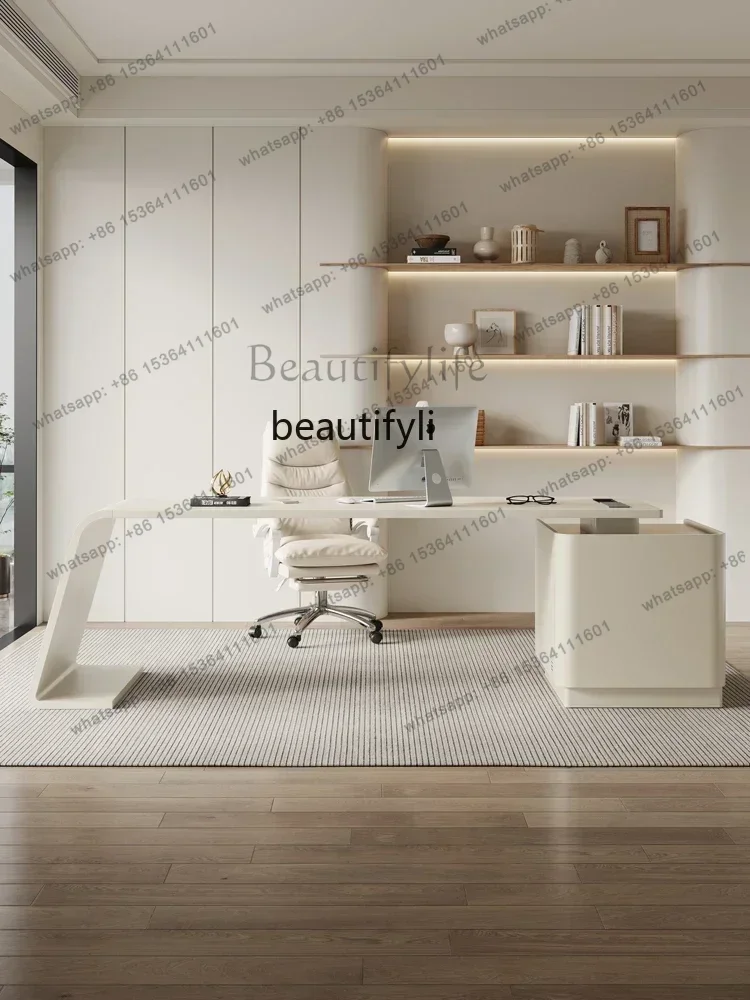 French Cream Style Desk Light Luxury Office Computer Desk Modern Study Workbench
French Cream Style Desk Light Luxury Office Computer Desk Modern Study Workbench