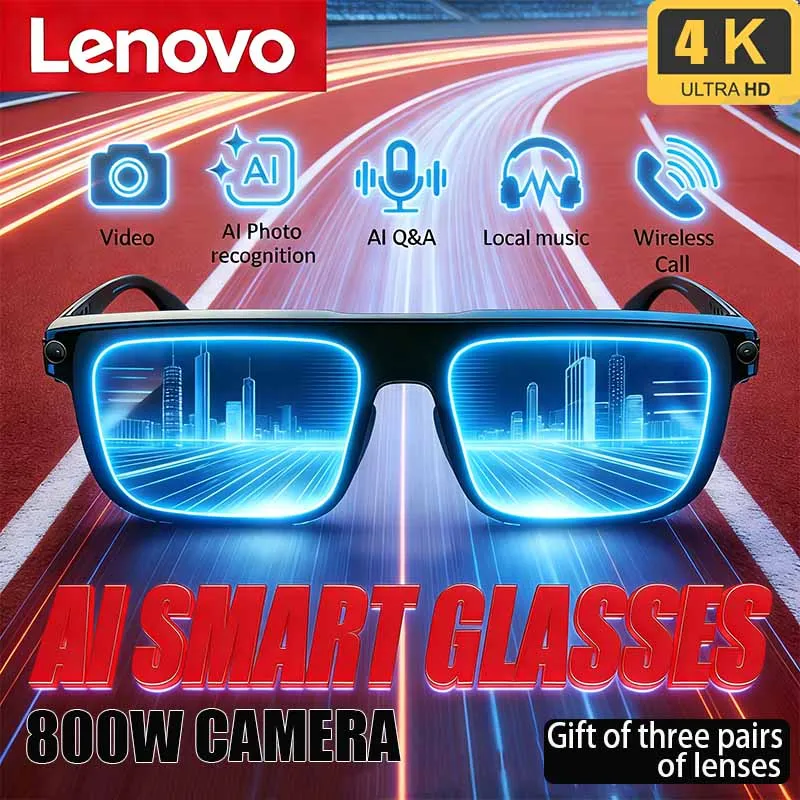 2026 New Lenovo AI Smart Glasses 800W HD Camera Real-time Translation Call Music Recording Smart Glasses For Outdoor Travel
2026 New Lenovo AI Smart Glasses 800W HD Camera Real-time Translation Call Music Recording Smart Glasses For Outdoor Travel
