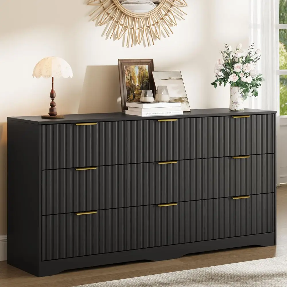 9 Drawer Dresser for Bedroom, 63 Wide Modern Wooden Chest of Drawers with Metal Handles, TV Stand amp Closet Storage Organizer
9 Drawer Dresser for Bedroom, 63 Wide Modern Wooden Chest of Drawers with Metal Handles, TV Stand amp Closet Storage Organizer