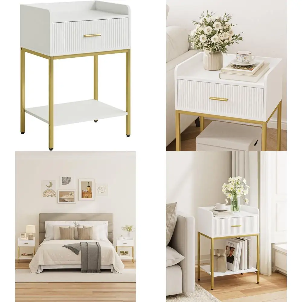 3-Tier White Bedroom Nightstand with Open Shelves for Bedside and Living Room Use
3-Tier White Bedroom Nightstand with Open Shelves for Bedside and Living Room Use