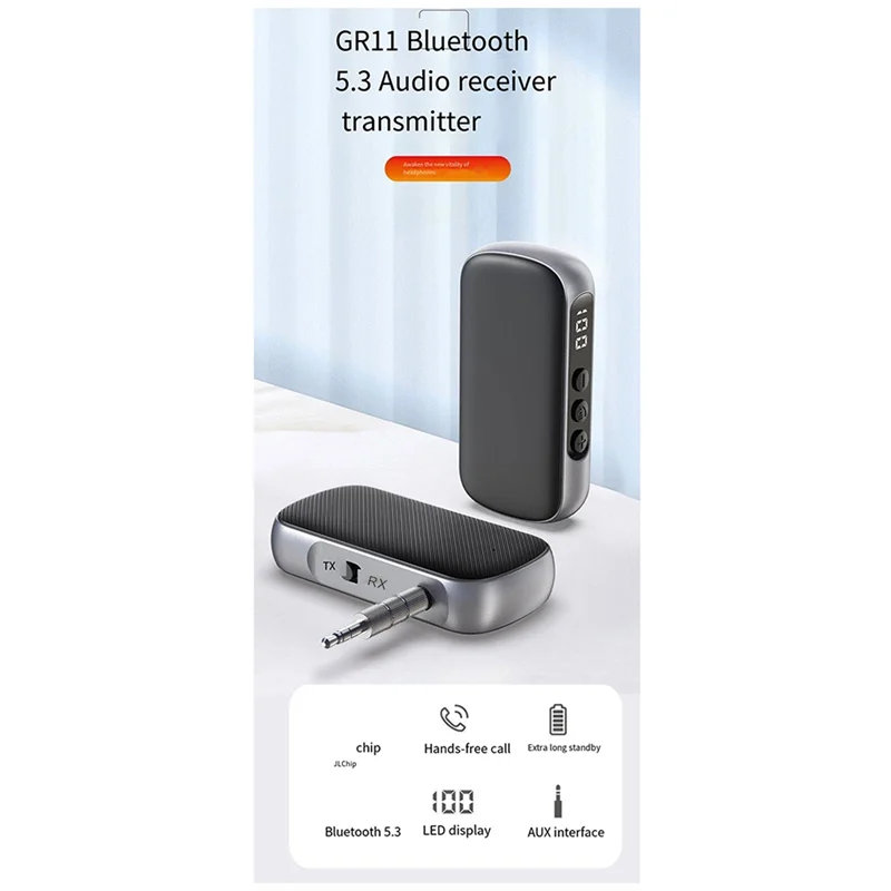 【Must-Haves】GR11 Car Bluetooth Transmitter And Receiver Two-In-One Car Bluetooth Audio Adapter Gray 1Set
【Must-Haves】GR11 Car Bluetooth Transmitter And Receiver Two-In-One Car Bluetooth Audio Adapter Gray 1Set