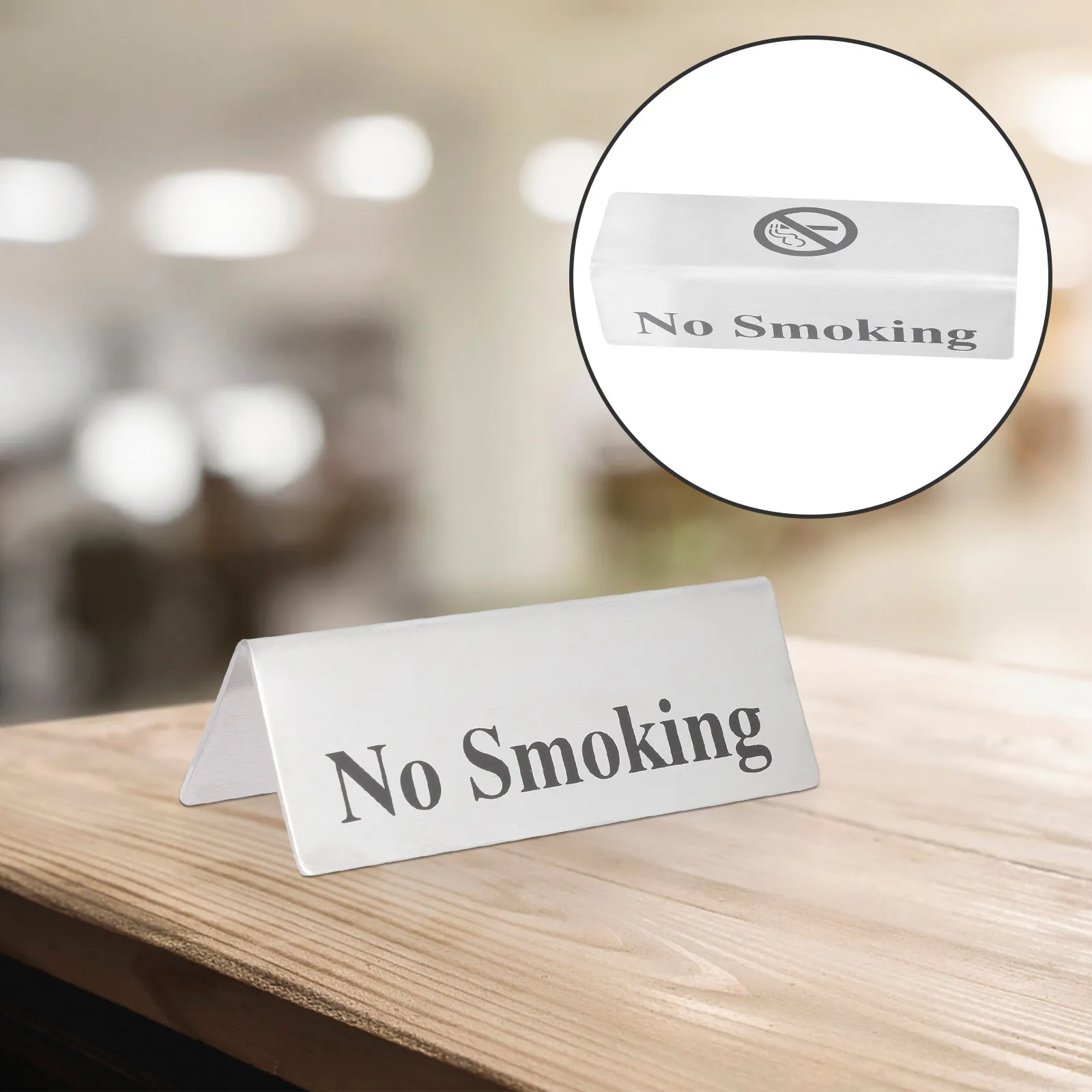 No Smoking Sign Stainless Steel Tent Style Desk Sign Double Side Visible Non-Smoking Reminder for Bar Cafe School Club No Fade
No Smoking Sign Stainless Steel Tent Style Desk Sign Double Side Visible Non-Smoking Reminder for Bar Cafe School Club No Fade