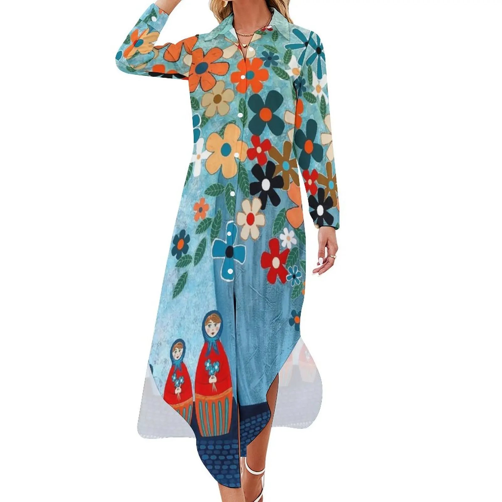 Babushka Love Floral Long Sleeved Shirt Dress dresses for woman summer outfits for women 2024
Babushka Love Floral Long Sleeved Shirt Dress dresses for woman summer outfits for women 2024