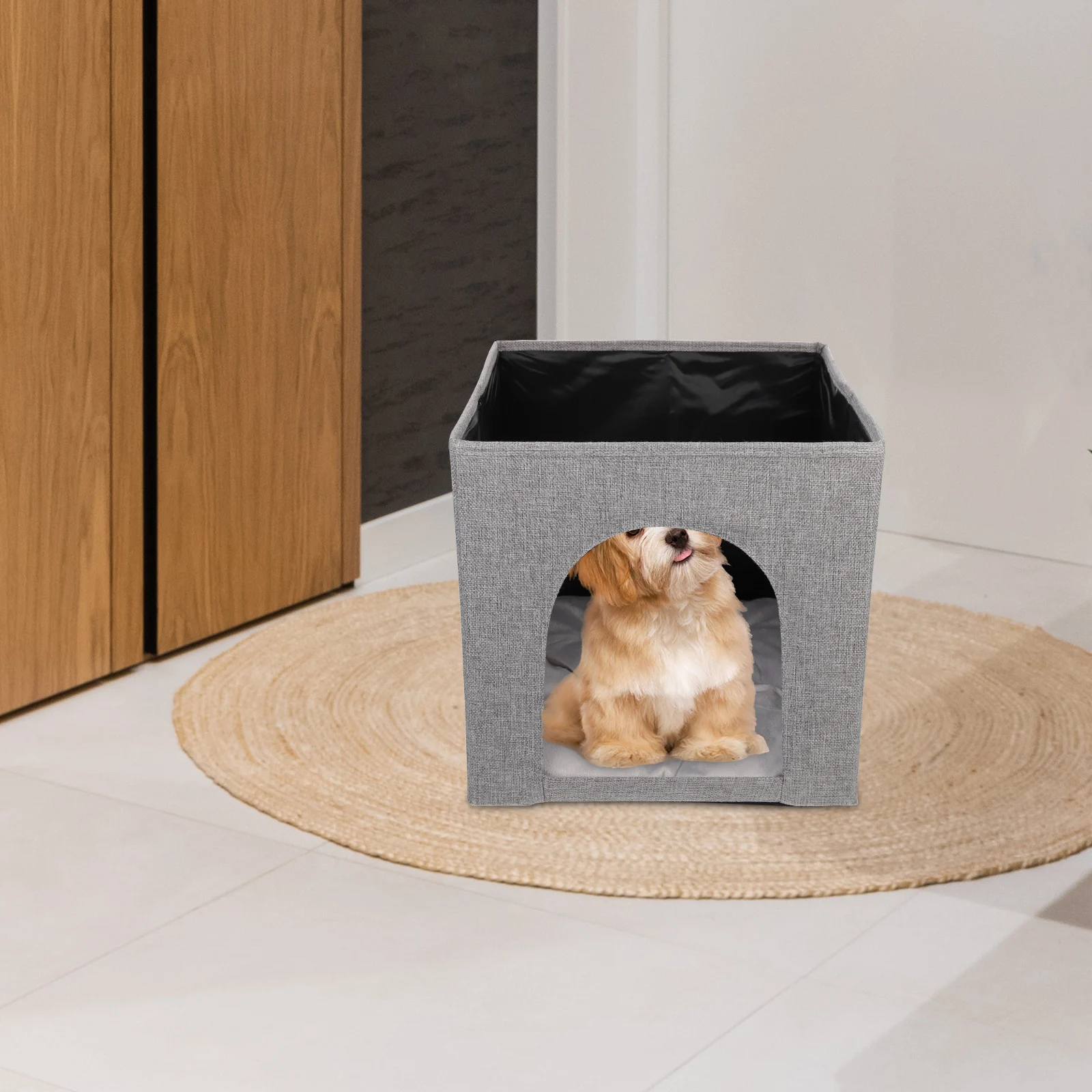 Linen Foldable Dog Indoor Puppy House Pet House Breathable Cat Nest Comfortable Cat Sleeping Bed Multi-function Storage Box 
Linen Foldable Dog Indoor Puppy House Pet House Breathable Cat Nest Comfortable Cat Sleeping Bed Multi-function Storage Box