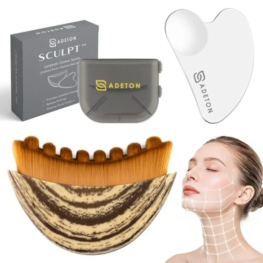 Lympatic Contour Face and Gua Sa Set Stains Steel Gua Sa Facial Tools + Lympatic Drainage Masr Face ing Tool Jawline, Double Ci
Lympatic Contour Face and Gua Sa Set Stains Steel Gua Sa Facial Tools + Lympatic Drainage Masr Face ing Tool Jawline, Double Ci