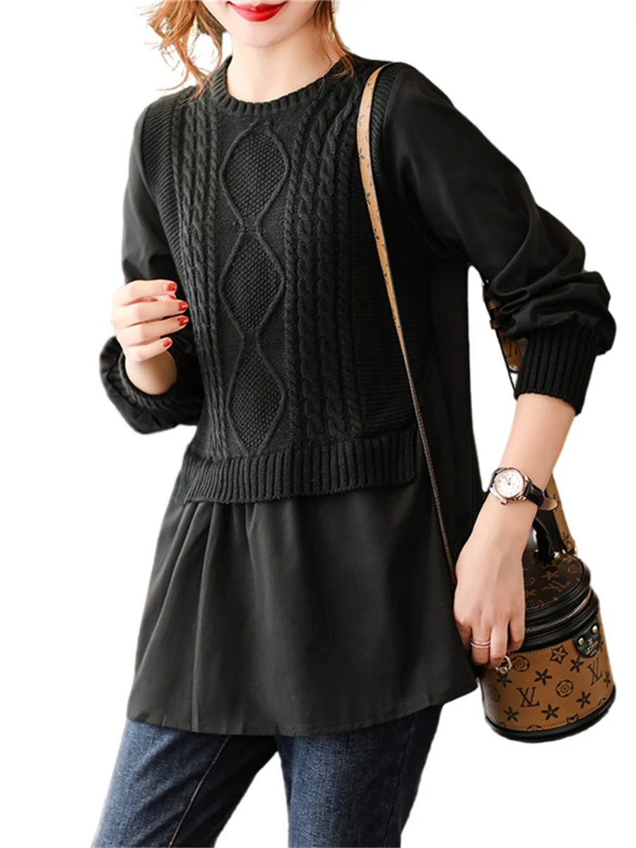 5XL Loose Women Spring Autumn Fake Two Blouses Shirts Lady Fashion Casual Long Sleeve O-Neck Collar Blusas Tops CT0350
5XL Loose Women Spring Autumn Fake Two Blouses Shirts Lady Fashion Casual Long Sleeve O-Neck Collar Blusas Tops CT0350