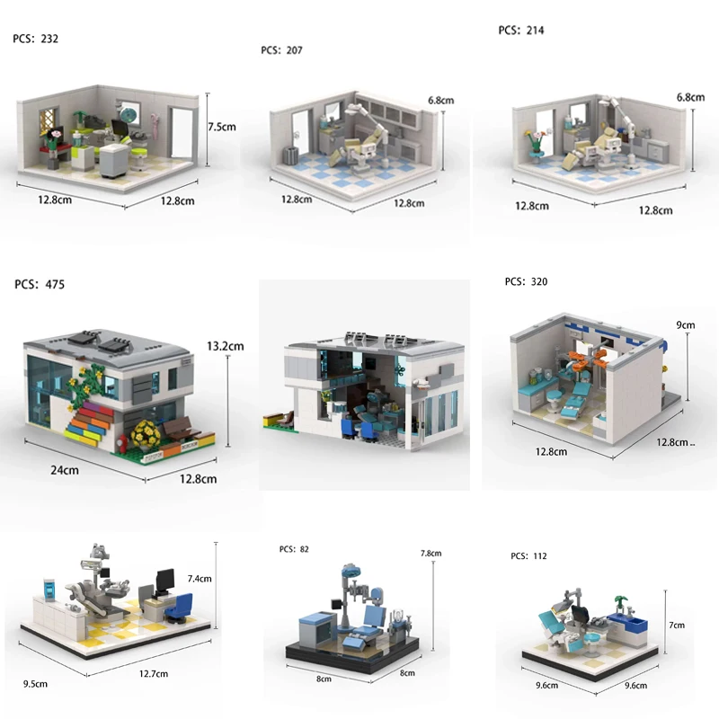 MOC Creative Building Blocks Dental Clinic Small Scene Architectural Model Puzzle Children's Toy
MOC Creative Building Blocks Dental Clinic Small Scene Architectural Model Puzzle Children's Toy