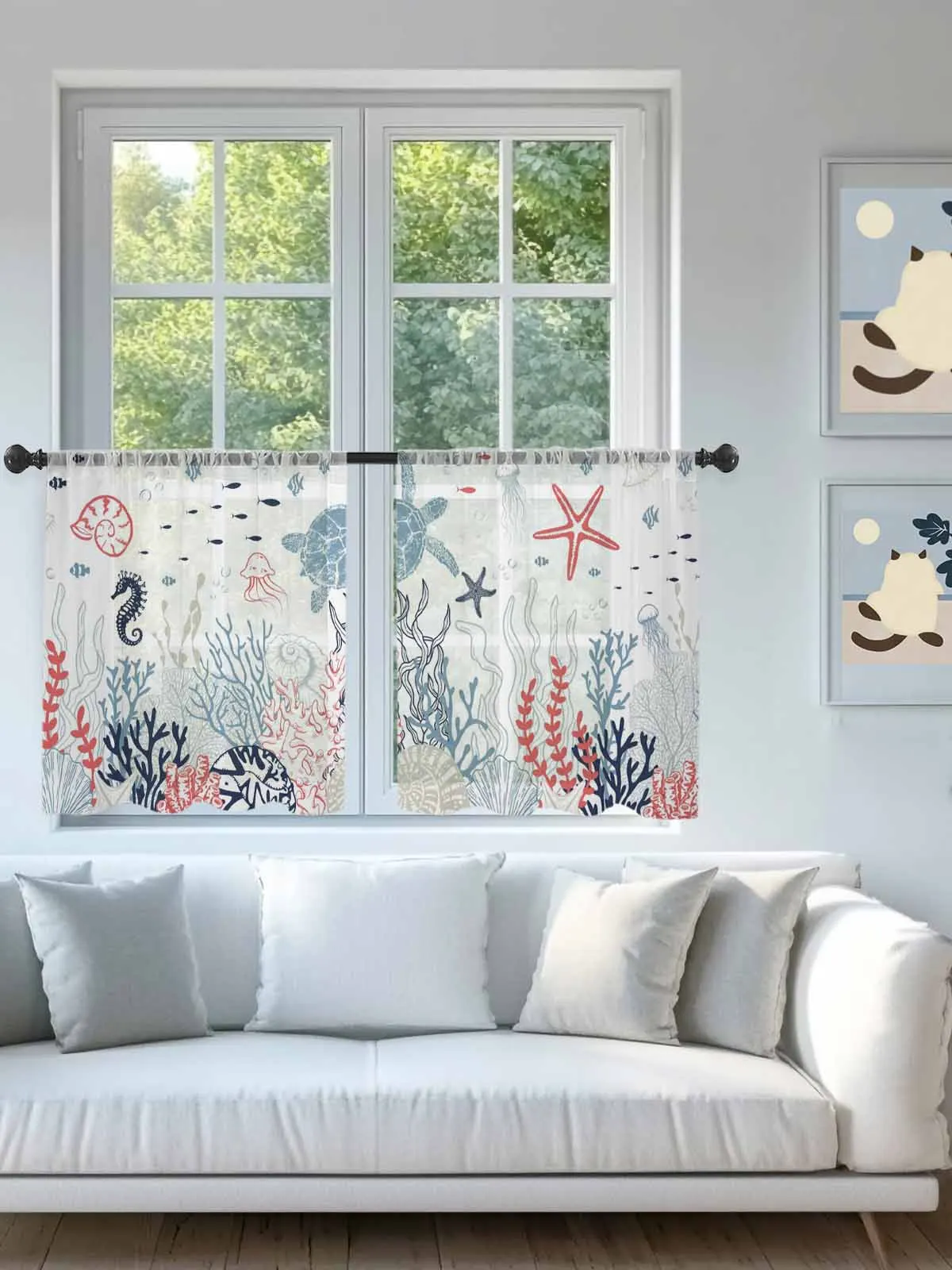 Summer Marine Life Turtle Coral Sheer Voile Curtains for Living Room Window Treatment for Bedroom Kitchen Drapes
Summer Marine Life Turtle Coral Sheer Voile Curtains for Living Room Window Treatment for Bedroom Kitchen Drapes