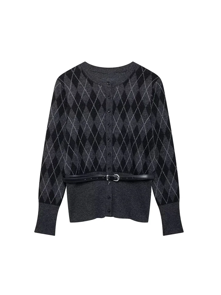 Willshela Women Fashion With Belt Argyle Plaid Single Breasted Sweater Vintage O-Neck Long Sleeves Female Chic Lady Outfits
Willshela Women Fashion With Belt Argyle Plaid Single Breasted Sweater Vintage O-Neck Long Sleeves Female Chic Lady Outfits