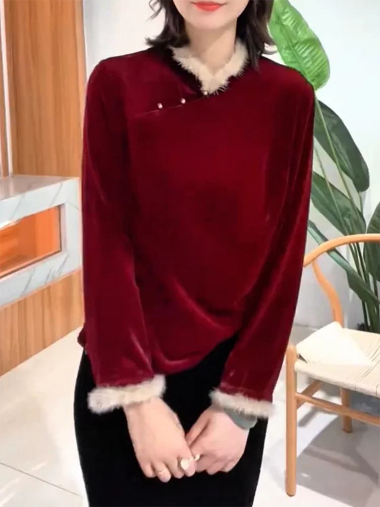 Новая китайская вельветовая блузка с пэчворком и пуговицами, приталенный крой, для женщин, осень-зима, большие размеры, модная элегантность
Новая китайская вельветовая блузка с пэчворком и пуговицами, приталенный крой, для женщин, осень-зима, большие размеры, модная элегантность