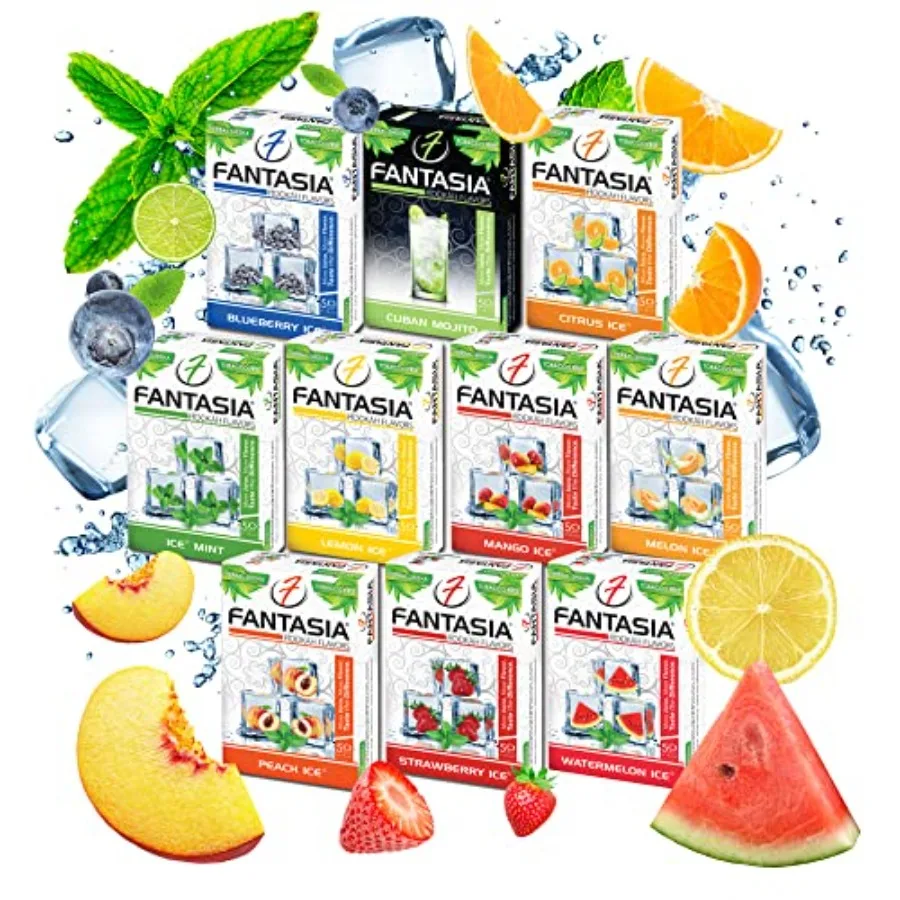 Nicotine-Free Hookah, Hookah Shisha Flavors, Tobacco Nicotine Free, Ice Mint Variety Pack, 50-Gram Pack of 10 i10
Nicotine-Free Hookah, Hookah Shisha Flavors, Tobacco Nicotine Free, Ice Mint Variety Pack, 50-Gram Pack of 10 i10