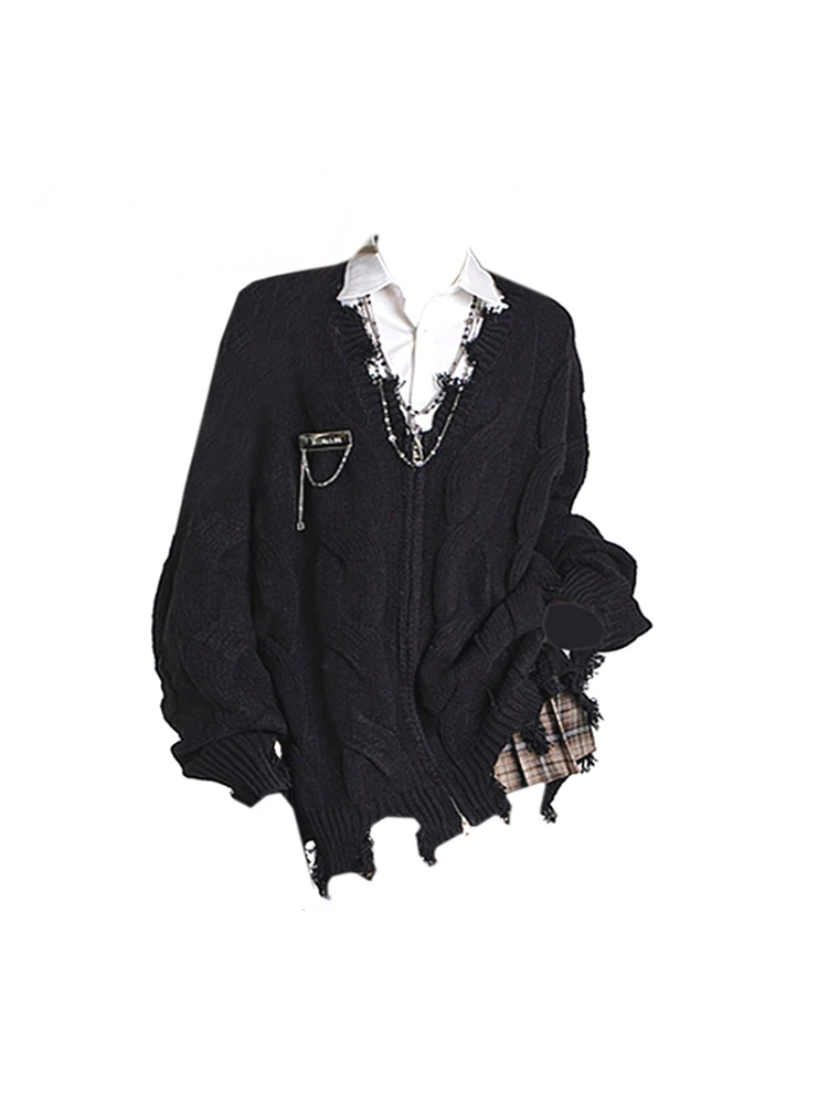 2024 Autumn Casual V Neck Women Sweaters All Match Long Sleeve Pullovers Sweet Chic Fashion Loose Grunge Jumpers
2024 Autumn Casual V Neck Women Sweaters All Match Long Sleeve Pullovers Sweet Chic Fashion Loose Grunge Jumpers