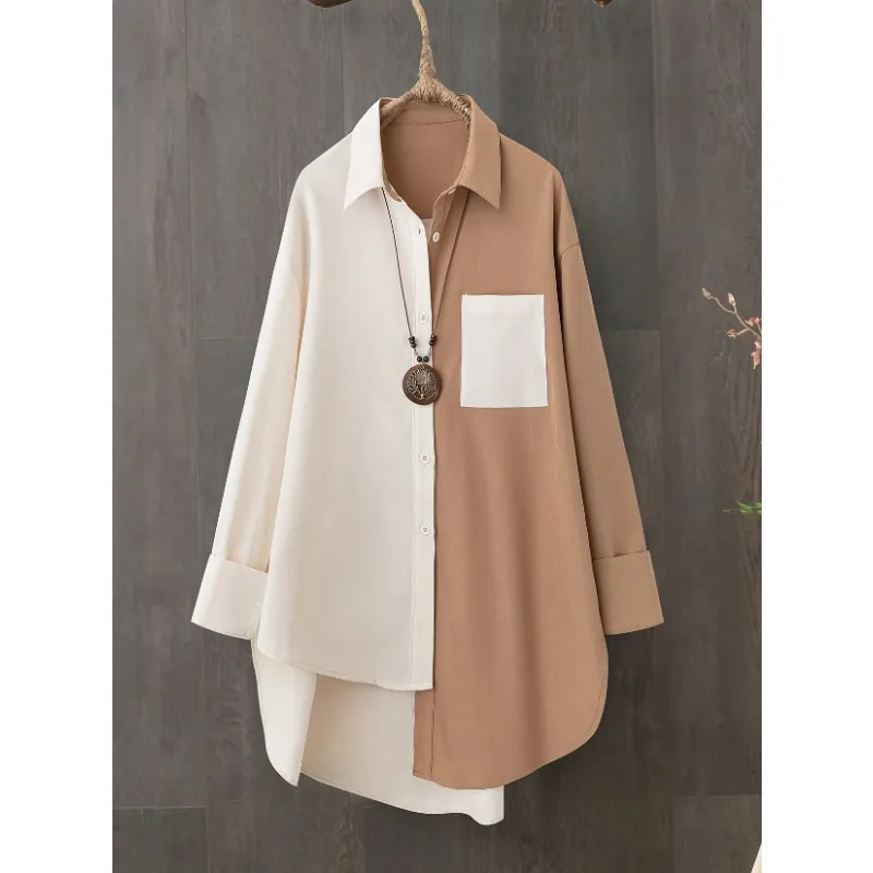 Plus Size 1XL-5XL New Women's Fashion Patchwork Shirt with Lapel Collar Ladies Casual Long Sleeves Blouse Shirt Top
Plus Size 1XL-5XL New Women's Fashion Patchwork Shirt with Lapel Collar Ladies Casual Long Sleeves Blouse Shirt Top