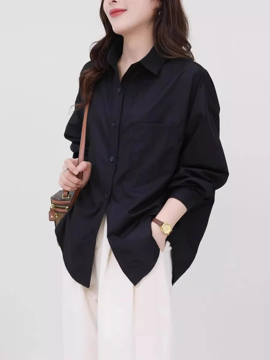 Elegant Black Long Sleeve Shirt Women's Loose Casual Slimming Top Spring Autumn 2026 New Style Minimalist Breathable Skin-Fri...
Elegant Black Long Sleeve Shirt Women's Loose Casual Slimming Top Spring Autumn 2026 New Style Minimalist Breathable Skin-Fri...