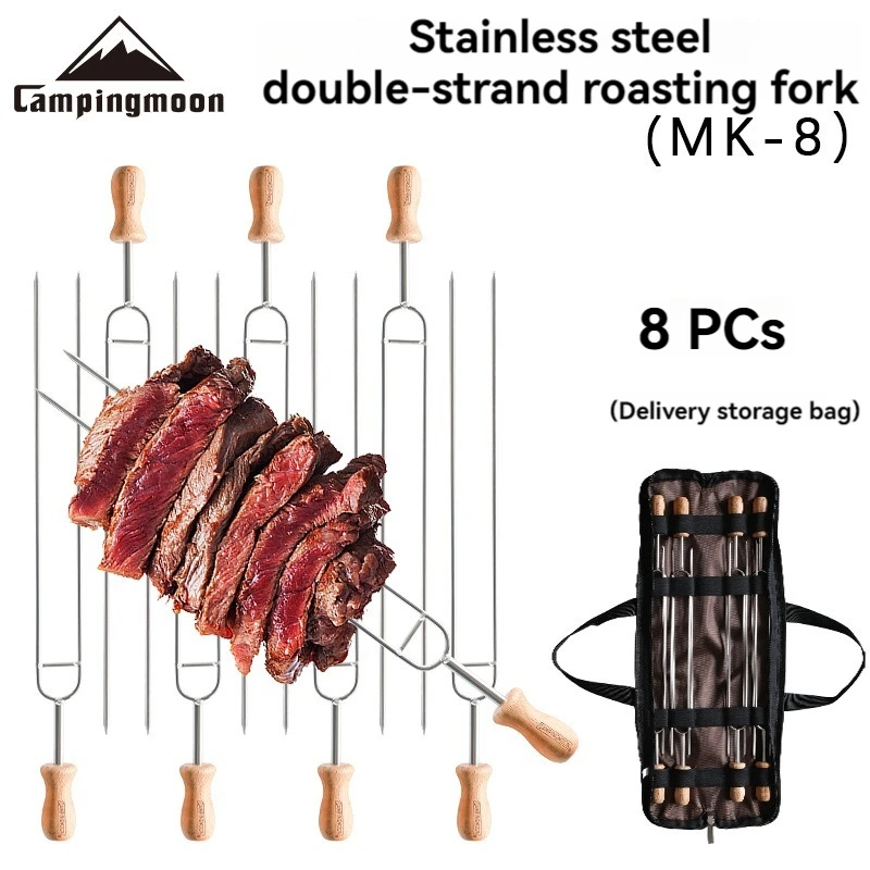 CAMPINGMOON MK-8 Bold Stainless Steel Barbecue Fork with Cotton Candy Smoked Bonfire Hot Dog Barbecue Fork
CAMPINGMOON MK-8 Bold Stainless Steel Barbecue Fork with Cotton Candy Smoked Bonfire Hot Dog Barbecue Fork