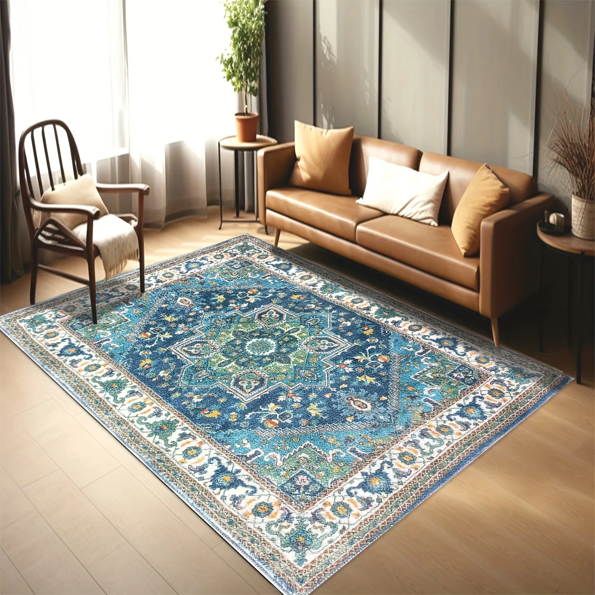 1pc Boho Retro Area Rug, Moroccan Style American Carpet For Living Room Sofa Tea Table Bedroom Study Decor Area 
1pc Boho Retro Area Rug, Moroccan Style American Carpet For Living Room Sofa Tea Table Bedroom Study Decor Area