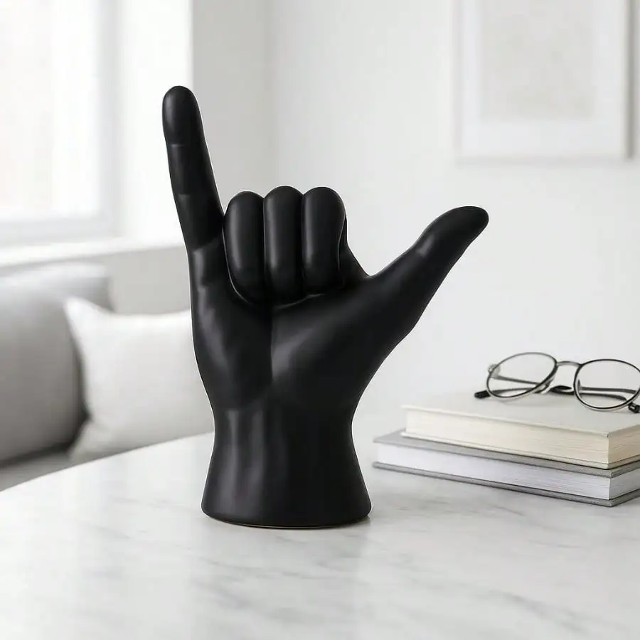 DHand Sculpture For Home Decor Or Bathroom Decor Modern Hang Loose Statue For Bookshees Office Accents And Room Design Living Room Decor Or Coffee Table Ornament 7" Black
DHand Sculpture For Home Decor Or Bathroom Decor Modern Hang Loose Statue For Bookshees Office Accents And Room Design Living Room Decor Or Coffee Table Ornament 7" Black